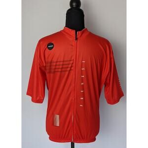 Red Frenesi Short Sleeve Lightweight Cycling Jersey XXL 2XL Full Zip Up